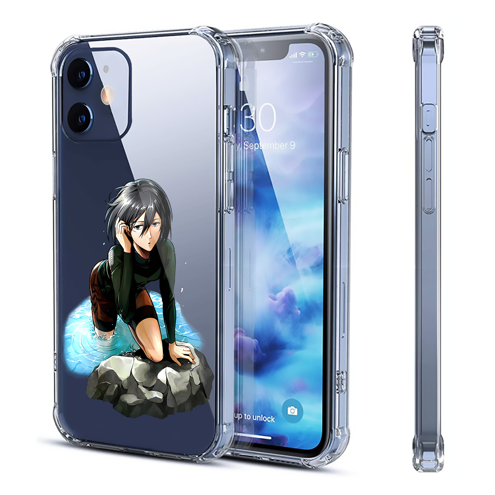 （画像用） 進撃の巨人 ミカサ·アッカーマン Attack on Titan Mikasa Ackerman 【iPhone 12シリーズ対応】透明スマホケース（クリアソフトケース）